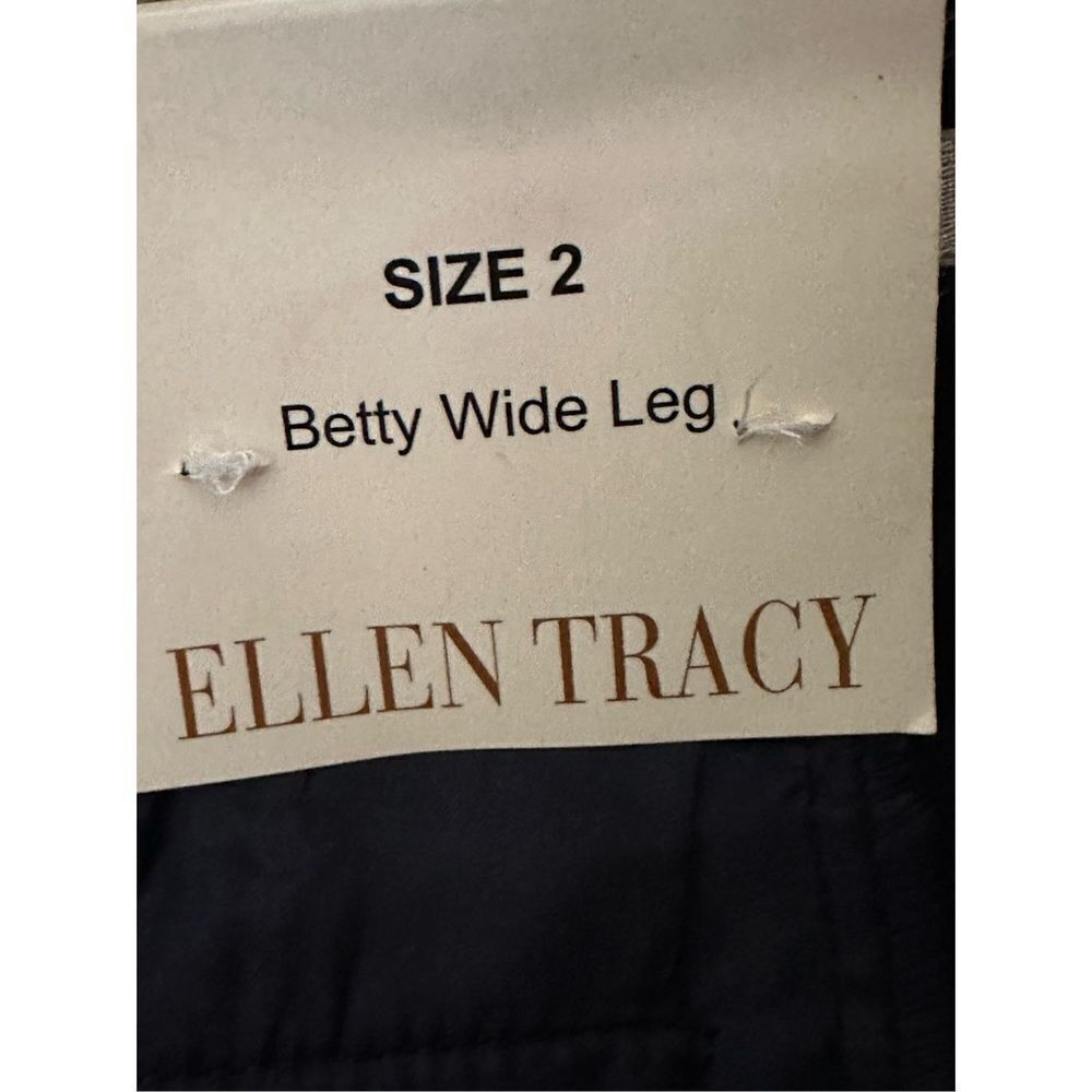 NEW WITH TAGS NWT Ellen Tracy Betty Wide Leg Dress Pants NAVY BLUE SIZE 2 - Picture 6 of 9